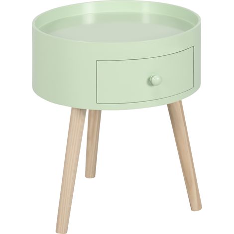 Table de chevet INGRID bois et vert (1/5)
