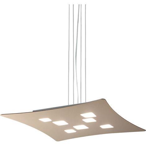 Suspension Isotta 10 lumières GX53 tourterelle – plafonnier 62x69cm, lumière double émission, max 10x8W, ampoules exclues