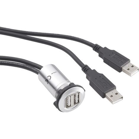 Adaptateur USB 2.0 2 x USB femelle type A vers 2 x USB mâle type A avec 60 cm de câble TRU COMPONENTS USB-06 1229315 1 (1/5)
