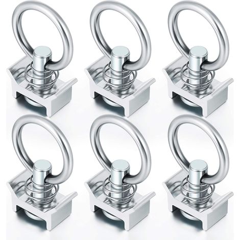 6pcs Pions Simples avec Anneau 1000 kg pions d'arrimage aéro pour Rail d'arrimage aéronautique pion d'ancrage Anneau