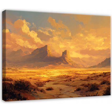 Leinwandbild Felsige Landschaft, Natur Wanddeko für Schlafzimmer, Wohnzimmer und Küche, hochauflösender Druck, 60 x 40 cm