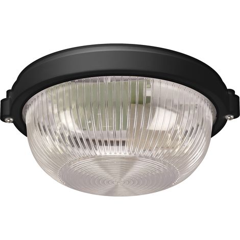 Lámpara de techo hermética 10W E27 IP65 redonda negra Salto Ideus 04316 (1/2)