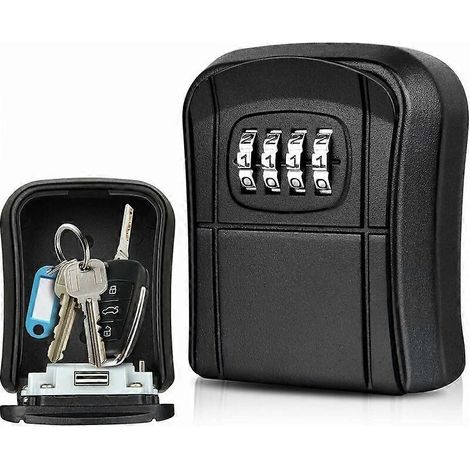 Sicherer, wandmontierter Schlüsseltresor, Mini-Schlüsselsafe für den Außenbereich mit 4-stelligem, zurücksetzbarem Code, wasserdichtes Schlüsseletui für Zuhause, Schule und Büro