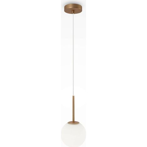 Suspension globe dorée - verre dépoli 15 cm DELTONA (1/3)