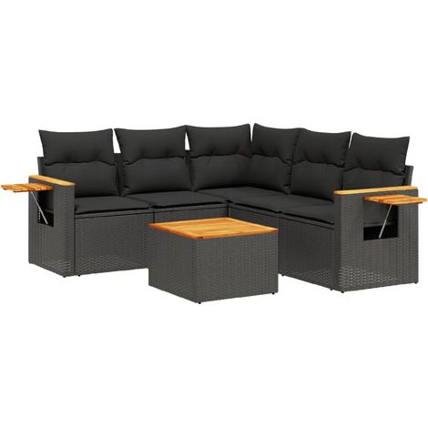 Maison Exclusive - Patio Sofa Set 5 plaza Black (1/5)