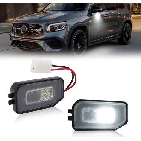 LED Lumière de flaque de rétroviseur pour B-Class C-Class W205 E-Class W213 S-Class W222 GLB GLC X253, projecteurs LED latéraux pour rétroviseurs,Sans Erreur 12V 5000K Blanc (1/5)