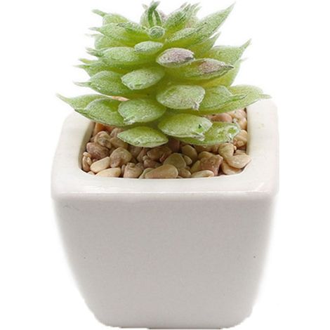 Plante Succulente Artificielle - 6 x 6 x 10 cm - En PVC Souple - Décoration Bureau Étagère Fenêtre - 1 Pièce (1/5)