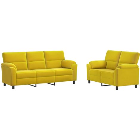 Set di divani 2 pcs Giallo Velluto vidaXL