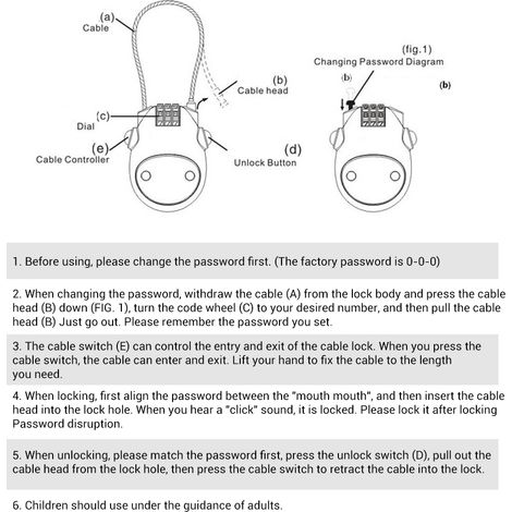 Antivol universel pour casque de moto, câble télescopique en acier, cadenas à code