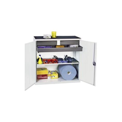 Stumpf armadio  attrezzi e  materiali Serie  3000 grigio  chiaro +  2 cassetti  100 mm  + 1  cassetto 100  mm continuo  + 1  ripiano estraibile  - 3007307
