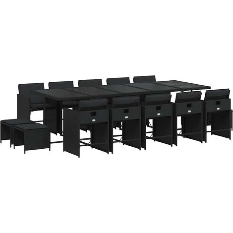 Maison Exclusive - Set comedor de jardín con cojines 15 pzas ratá (1/5)