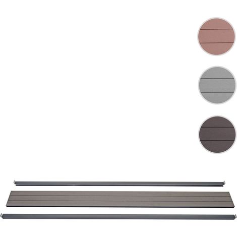 Set de finition pour brise-vue WPC Sarthe, profil de finition brise-vent, poteaux WPC - 90cm, anthracite (1/5)