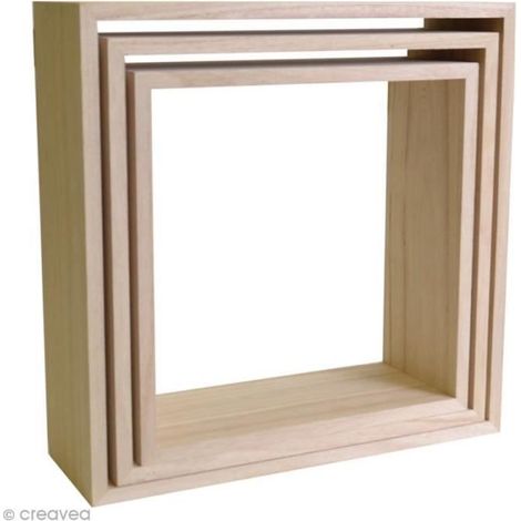 Etagères - ARTEMIO - 3 pcs - Bois naturel - Marron - Petit meuble complément