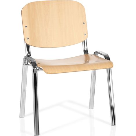 Konferenzstuhl / Besucherstuhl / Stuhl XT 600 chrom/buche hjh OFFICE (1/5)