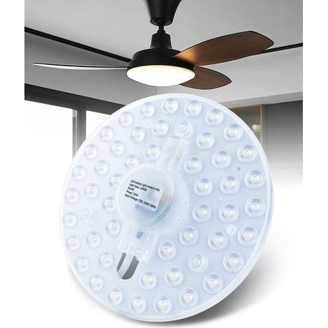 24W Module LED Plafonnier avec Aimants, Panneau Lumineux Circulaire à LED pour Ventilateur de Plafond Blanc Froid 6000K, LED Cercle Lumière Module 230V pour Plafond, Salon, Chambre, Couloir