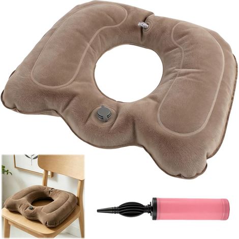 Coussin de Siège GonflableCoussin HemorroidesCoussin Orthopédique, Idéal pour Bureau, Voiture et Voyage, Facile à Gonfler et Déplier, Soutien Orthopédique et Soulagement des Douleurs (1/5)