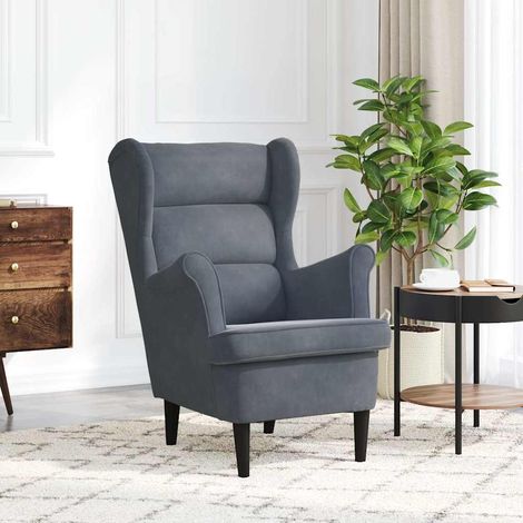 vidaXL Sillón de terciopelo gris oscuro (1/5)