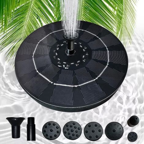 Solar Fountain, Solar Fountain for Garden, Solar Fountain Pump, Solar 800 mAh, 1W, Beam Height: 0.7M, Fountain for Garden, Bird Bath, Aquarium (1/5)