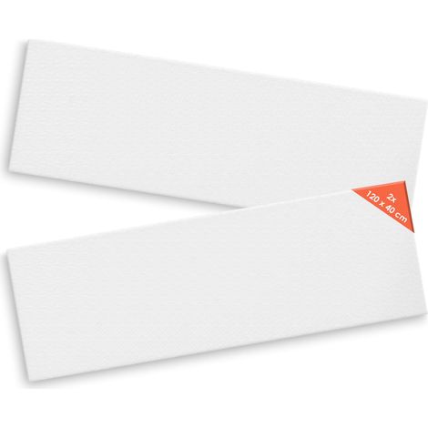 Leinwand auf Keilrahmen 2er Set - 120 x 40 cm - Kunstleinwand mit 3-fach grundiertem Leinentuch