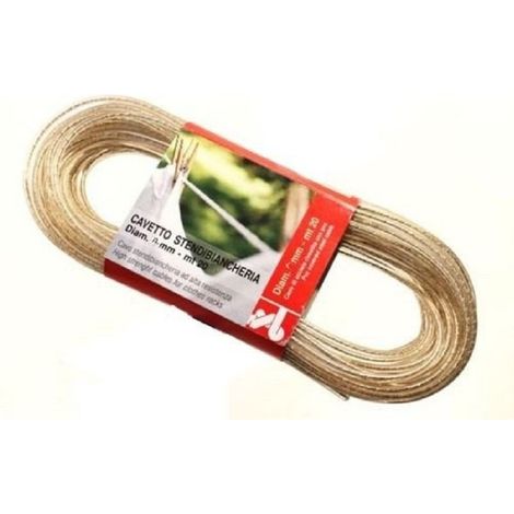 TrAdE Shop Traesio - Corda Stendibiancheria 20mt 5mm Diametro Bucato Panni Acciaio Plastificato Cavo -