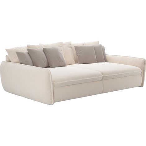 Divano 4 posti comfort seduta profonda in ciniglia beige - GIANOLA di Maison Céphy
