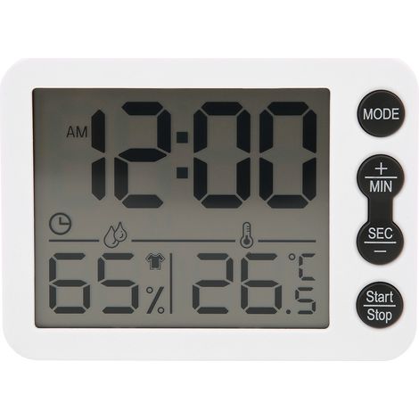Thermomètre Hygromètre Intérieur Multifonction Grand Écran Horloge Alarme Minuteur TS-9606 (1/5)