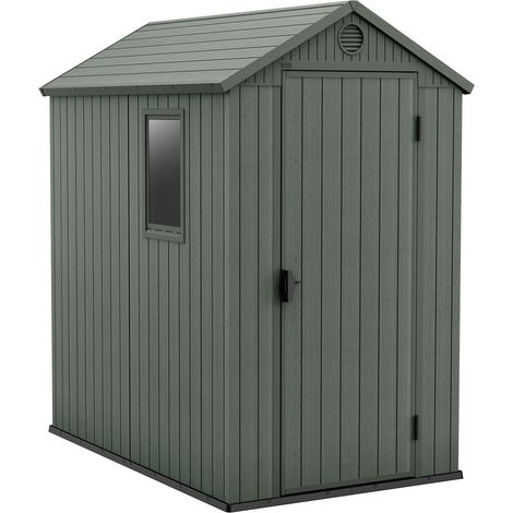 Casetta da Giardino Porta Attrezzi 125,8x184,5x205,1 cmin Evotech+ Keter Darwin 4x6 Verde (1/4)