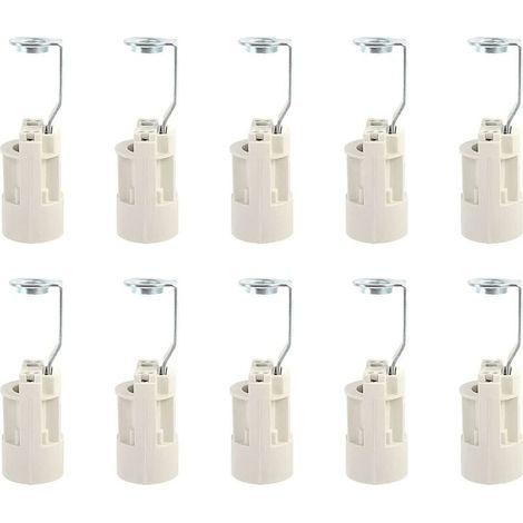 Culot pour ampoule E14 Douilles de Lampe E14 Réglables Convertisseur Douilles E14 Douille à Baïonnette Support de Lampe à Bougie pour ampoule LED 10 PCS (Blanche,70mm) (1/3)