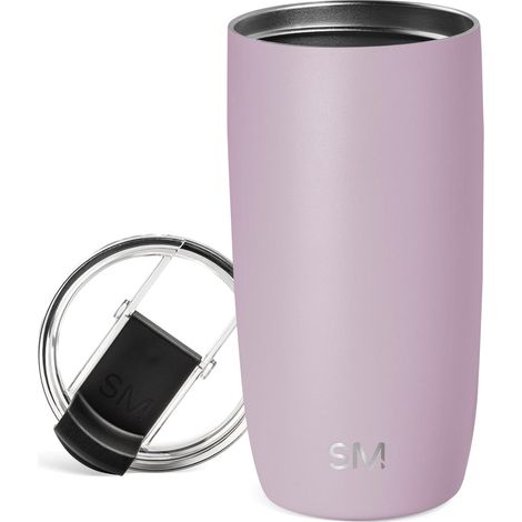 Tasse de Café de Voyage avec Couvercle Rabattable Tasse de Café Glacé Isolée en Acier Inoxydable Cadeaux pour Femmes et Hommes Voyager Collection 470ml Lavender Mist (1/5)