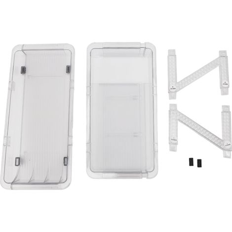 Organisateur de Canettes Réfrigérateur 2 Niveaux Distributeur Boissons Automatique Roulant PET Transparent Extensible Stable (1/5)