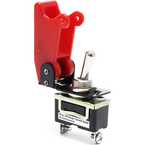 Wiltec Bouton d'arrêt d'urgence – 35 A / 125 V – 15 A / 250 V – Kill switch Knock out avec capuchon en rouge – Interrupteur ON-OFF (1/5)