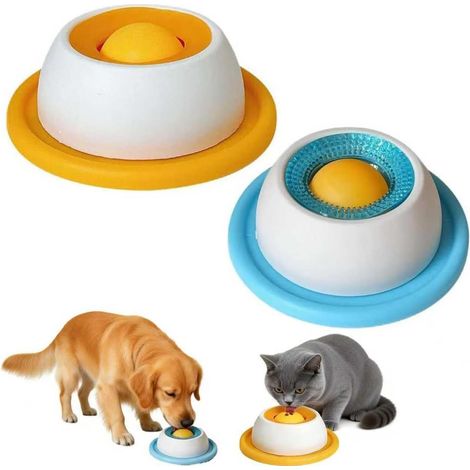Jouet à lécher pour chiens et chats, tapis à lécher pour aliments humides avec revêtement antidérapant, balle à lécher pour chiens et chats, pour occuper les chiots et les chats qui s'ennuient (1/2)