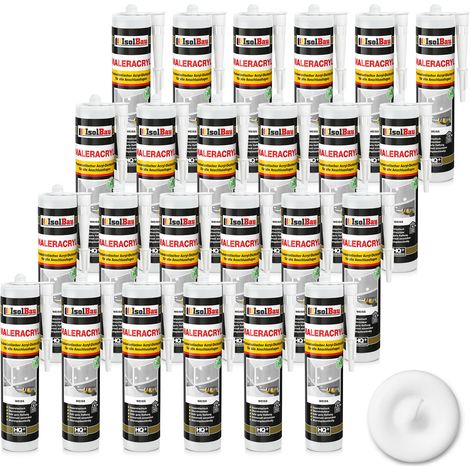 IsolBau Weiße Acrylfarbe Maleracryl 24 x 300 ml