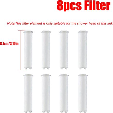 (8 filtres) Pommeau de douche à main ABS, 5 modes de jet, économe en eau, style spa, grand débit, portable, avec filtre et ensemble de buses pour robinet de douche. (1/5)