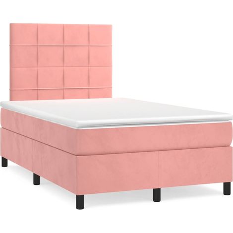 Maison Exclusive - Cama box spring con colchón terciopelo rosa 12 (1/5)