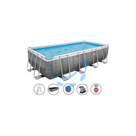 PISCINA POWER STEEL RETTANGOLARE TELAIO PORTANTE CM.549X274X122H. - kg.112,4 - lt.14812 -filtro cartuccia(art.56998)