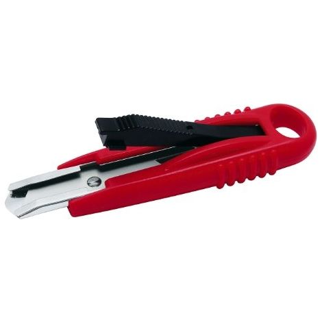 WEDO - CUTTER SAFETY STANDARD, LAME: 18 MM, ROUGE NOIR, RETRAIT AUTOMATIQUE DE LA LAME, MANCHE EN PLASTIQUE ABS, MUNIE D'UN SU