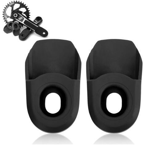 BUNTHAUS 1 Paire de Protecteurs de Manivelle de Botte de Vélo Manivelle Couverture en Silicone de Protection de Pédalier Coque Pièces de Vélo pour la Plupart des Vélos de Route de VTT(Noir)