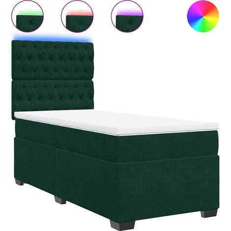 Maison Exclusive - Giroletto a Molle con Materasso Verde Scuro 80x200 cm Velluto