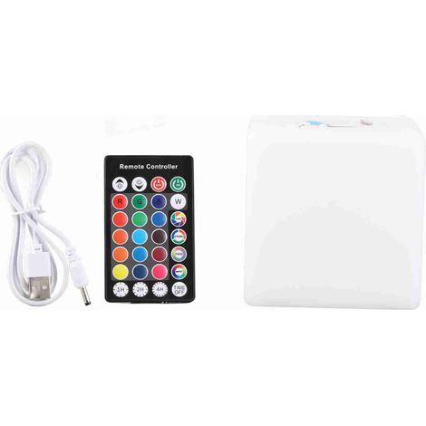 Ortviai Cube Lumineux LED Rechargeable avec Télécommande – 10 cm, 4 Niveaux de Luminosité, Changement de Couleur (1/5)