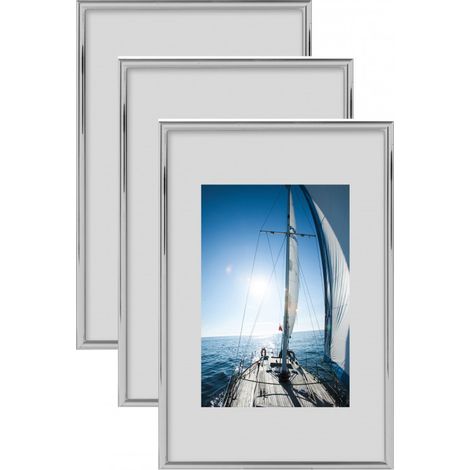 Lot de 3 cadres - Erica - 40 x 50 cm - Argent - Livraison gratuite (1/3)
