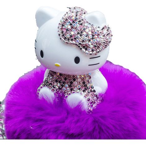 Figurine décorative chat pour voiture, strass, tableau de bord, parfum, ornement intérieur, violet (1/5)