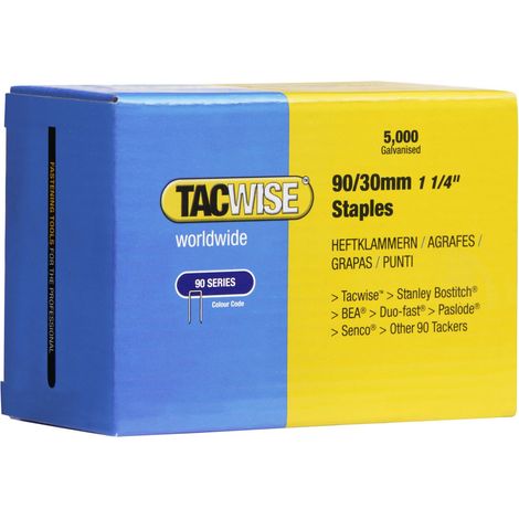 Tacwise 0309 Tcwise 90 Punti Sottili da 30mm Ideale per Applicazioni Semi Professionali per Fissaggio Legno, Argento, 30 mm