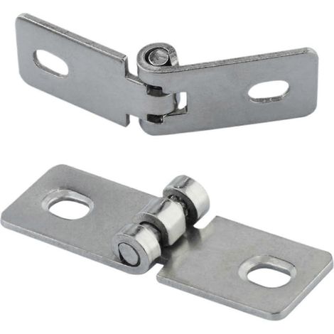 Lot de 2 charnières pliables en métal pour portes de placard, fenêtres, bagages, bijoux, 14 mm (1/5)