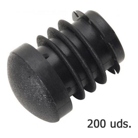 Tappo terminale interno in plastica tondo nero per tubo esterno Ø 18 mm. Borsa 200 unità