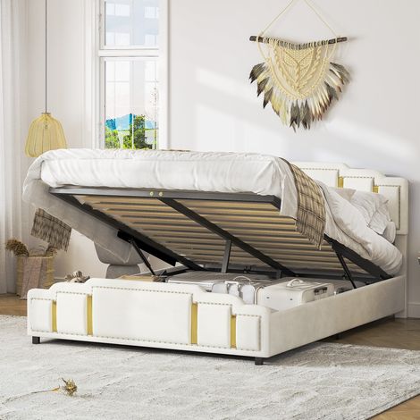 letto letto matrimoniale 160x200 contenitore beige OKMYHOME