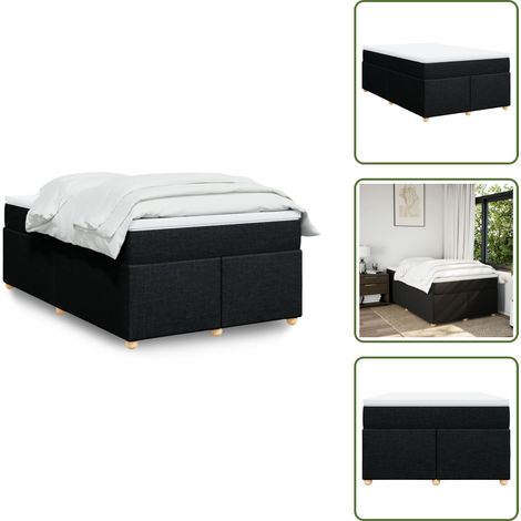 Boxspringbett mit Matratze Schwarz 120x200 cm Stoff - Boxspringbett - Boxspringbetten - Bett - Bett Mit Stauraum (1/5)
