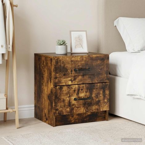 vidaXL Bedside Cabinet 2 pcs Smoked Oak 43 x 34.5 x 44.5 cm (1/5)