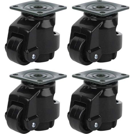 Enowelir 4 Pièces Roulette de Réglage de Niveau, Roulette D'Établi Rétractable Roulette de Nivellement Robuste Roulette Industrielle Pour Tables Mobiles (1/4)