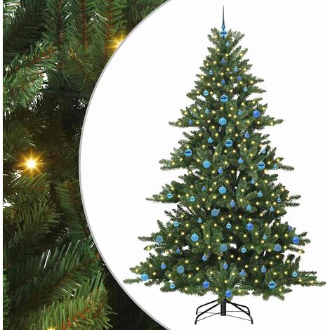 Albero di Natale Artificiale con Rami Pieghevoli Verde 240 cm vidaXL (1/5)